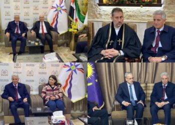 وفد من رئاسة المجلس الوطني الكوردي يزور كنائس ومقرات سياسية في القامشلي بمناسبة عيد الميلاد المجيد