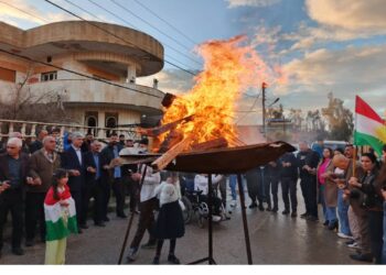 محلية البارزاني الخالد في تل تمر توقد شعلة نوروز ٢٠٢٦
