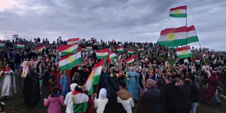 إيقاد شعلة نوروز في منطقة آليان – قرية كيشكة..