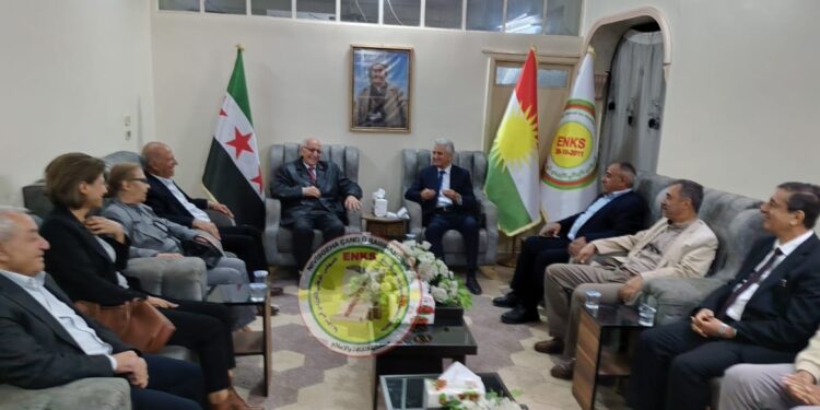 وفد ملتقى الجزيرة للسلم الأهلي يزور مقر المجلس الوطني الكردي بمدينة قامشلو..