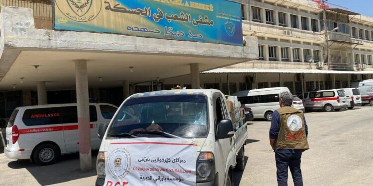 مؤسسة بارزاني الخيرية تدعم مستشفى الحسكة الوطني بمساعدات طبية